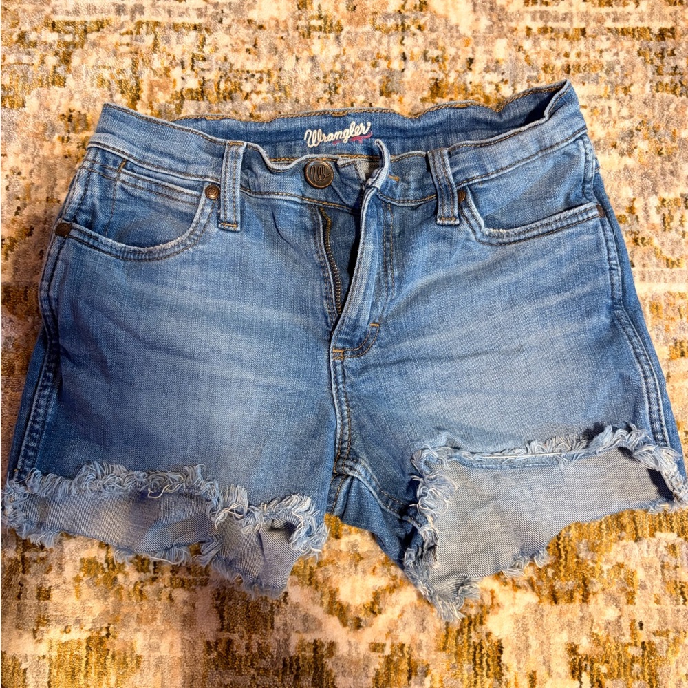 Wrangler Women's Light Blue Frayed Jean Shorts